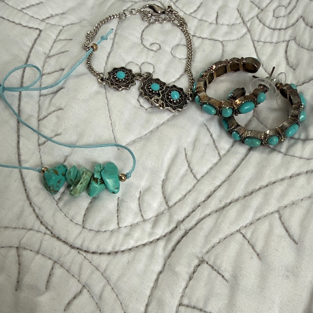 Turquoise and Silver Jewelry Set